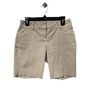 Express Design Studio Editor‎ Bermuda Shorts Women's Size 2 Beige Pinstripe
